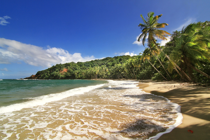 Uma praia deslumbrante em Dominica