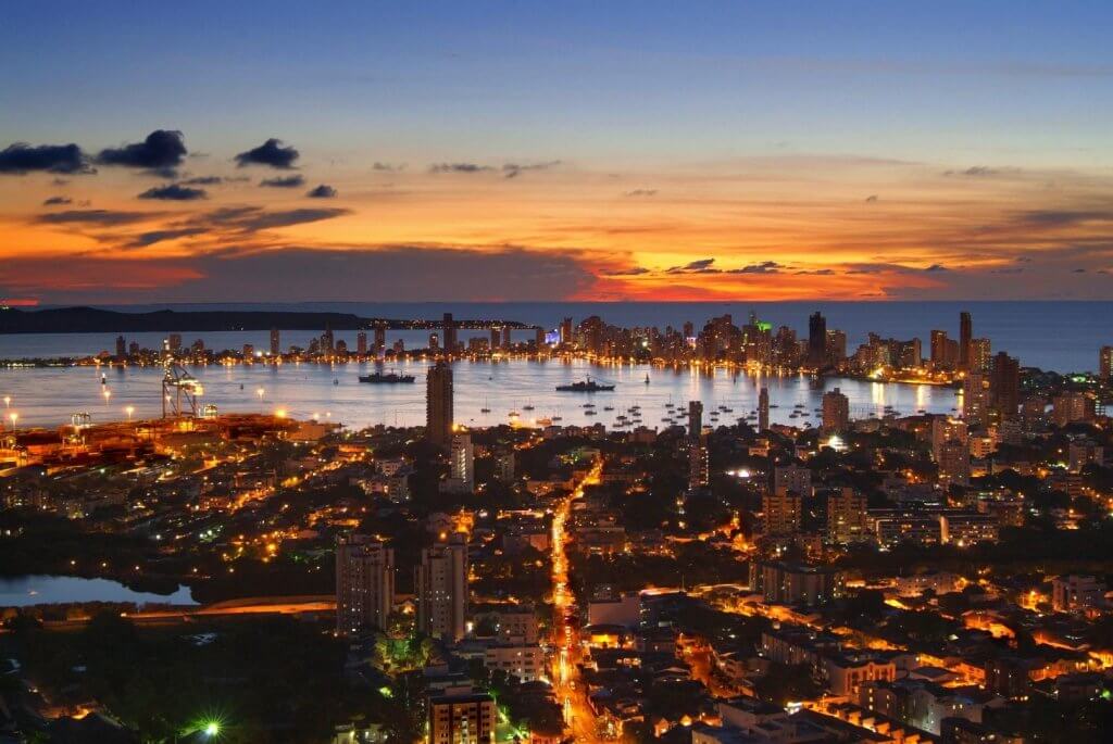Entardecer em Cartagena das Índias na Colômbia