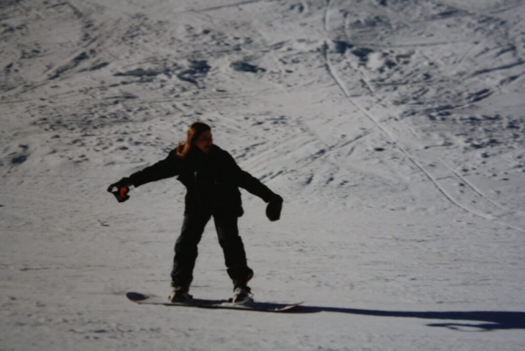 Garota esquia em intercâmbio no Sun Valley, Estados Unidos
