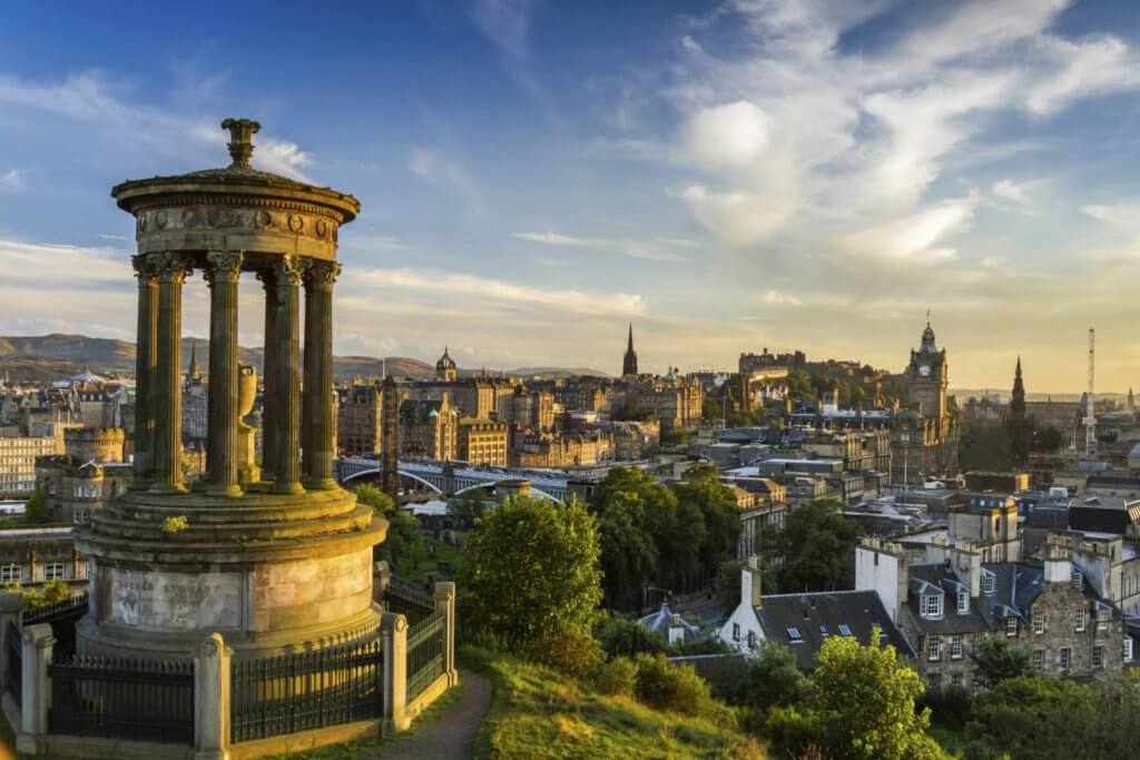 Vista da cidade de Edimburgo na Escócia