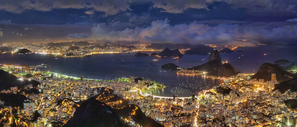 Vista Rio de Janeiro iluminado pela noite