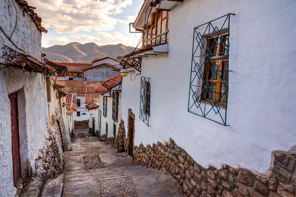Ruas históricas de Cuzco no Perú