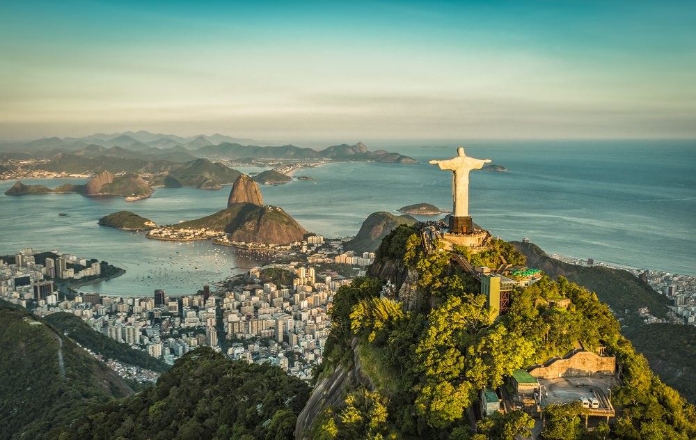 Vista Cristo Redentor e Pão de Açúcar no Rio de Janeiro