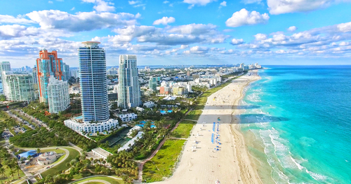 Orla de Miami Beach, no sul da Flórida