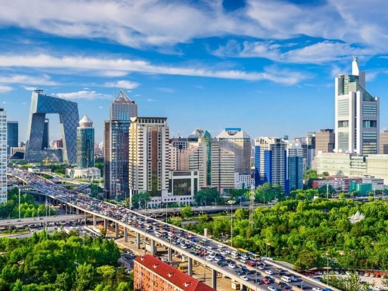 Vista aérea de uma cidade na China