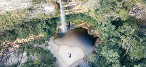 imagem de queda de cachoeira em ibitipoca 