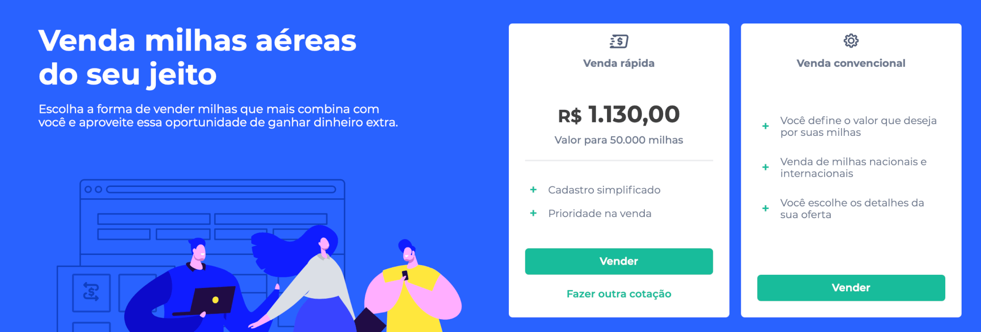 Simulação da venda de 50 mil pontos TudoAzul na MaxMilhas por Venda Rápida