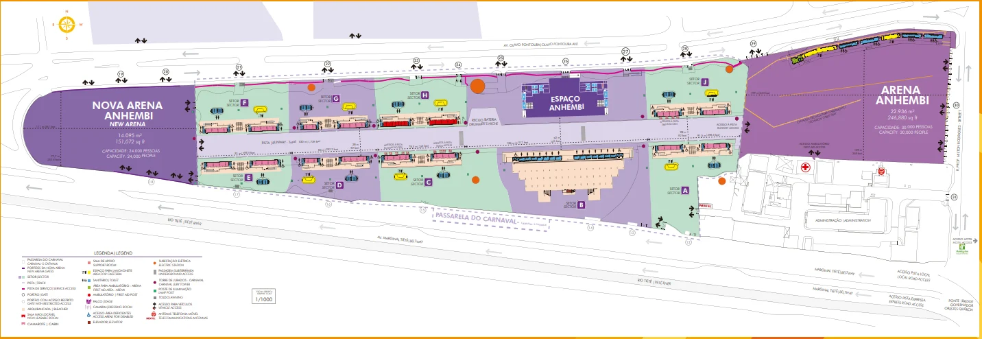 mapa sambodromo são paulo